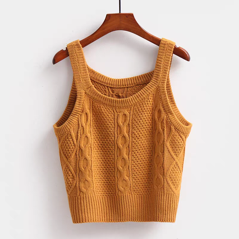 [507794] - Baju Sweater Rompi Rajut Lengan Kutung Import Anak Perempuan - Motif Abstract Art