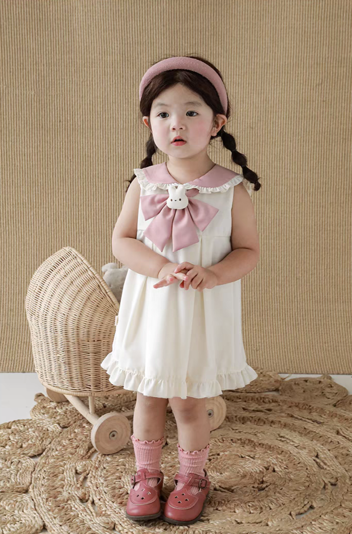 [340431] - Baju Dress Tanpa Lengan Fashion Anak Perempuan - Motif Cute Rabbit