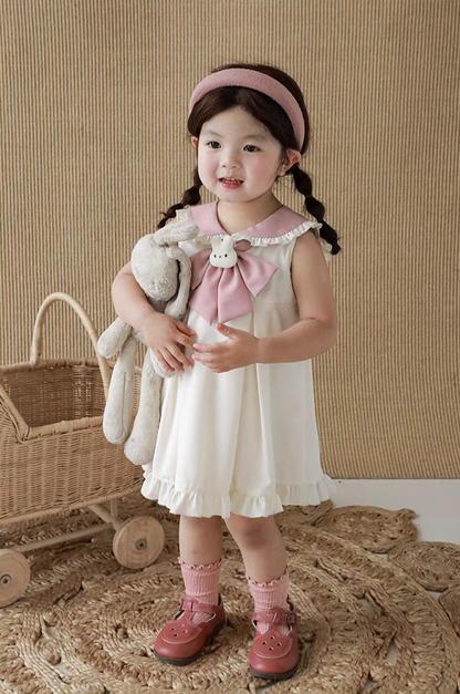 [340431] - Baju Dress Tanpa Lengan Fashion Anak Perempuan - Motif Cute Rabbit