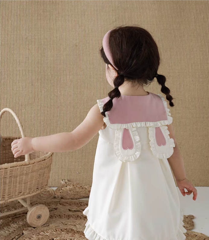 [340431] - Baju Dress Tanpa Lengan Fashion Anak Perempuan - Motif Cute Rabbit