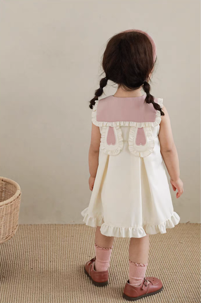 [340431] - Baju Dress Tanpa Lengan Fashion Anak Perempuan - Motif Cute Rabbit