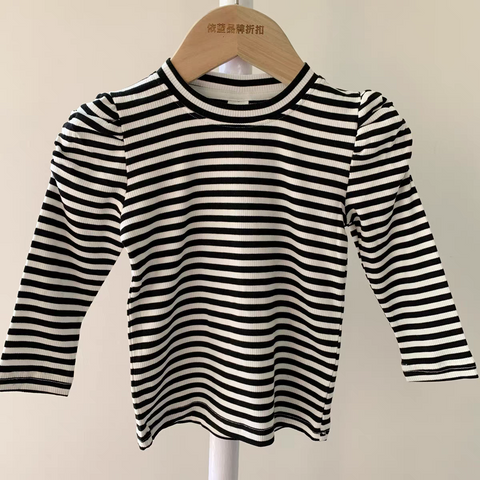 [507S1160] - Baju Atasan Lengan Panjang Fashion Anak Cewek - Motif Horizon Line