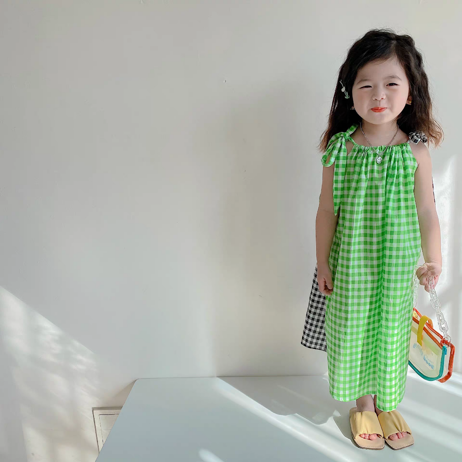 [507S1120] - Baju Dress Kutung Fashion Anak Perempuan - Motif Color Side