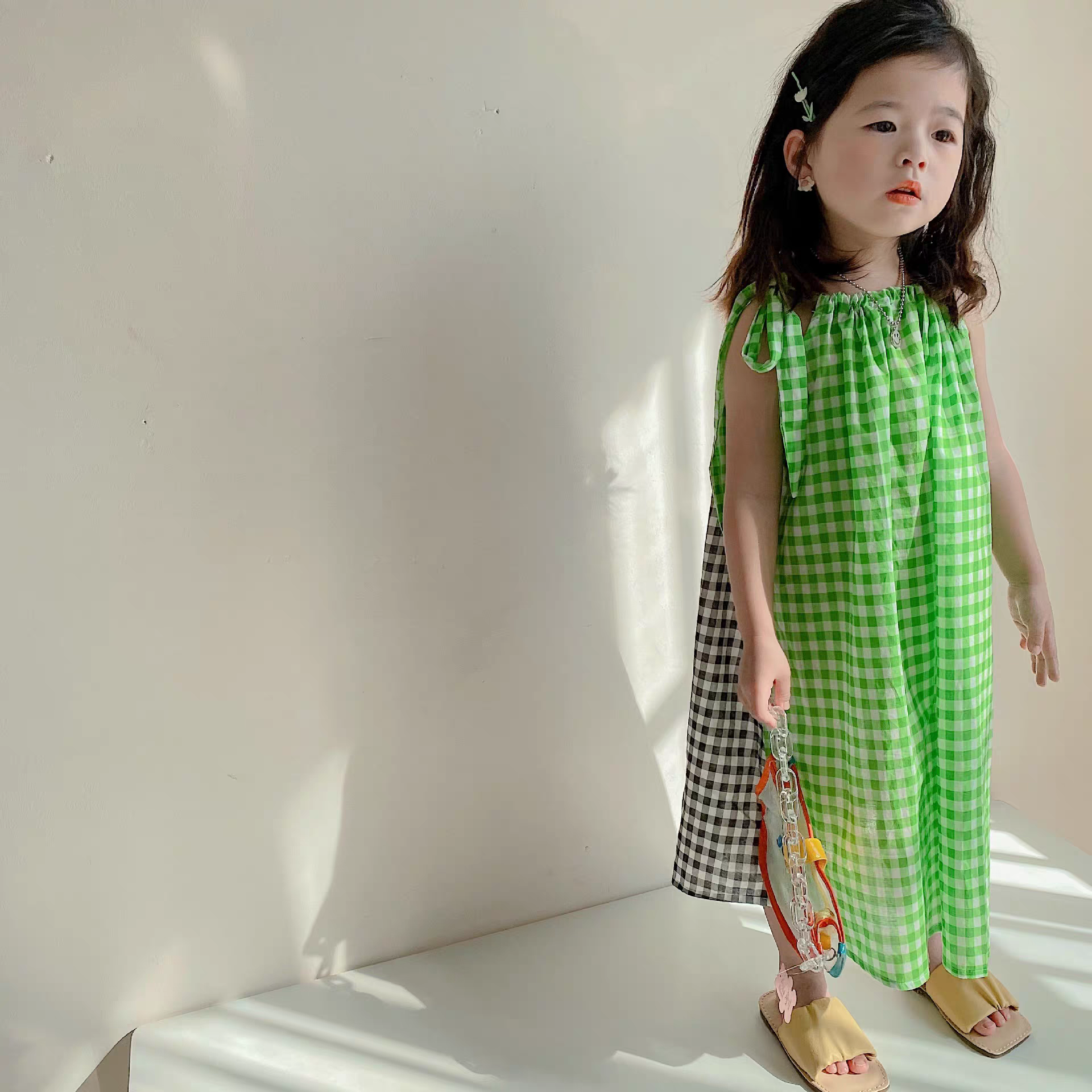 [507S1120] - Baju Dress Kutung Fashion Anak Perempuan - Motif Color Side