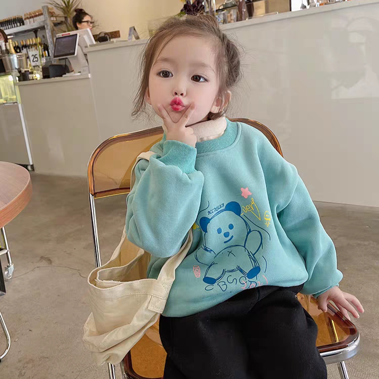 [507S142] - Baju Atasan Sweater Lengan Panjang Fashion Anak Perempuan - Motif Bear Doll