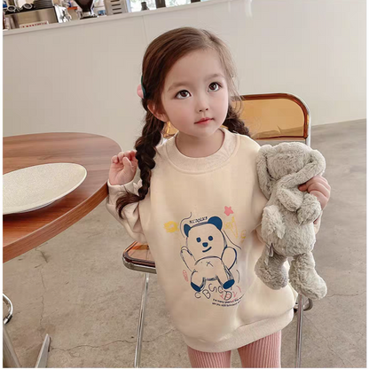 [507S142] - Baju Atasan Sweater Lengan Panjang Fashion Anak Perempuan - Motif Bear Doll