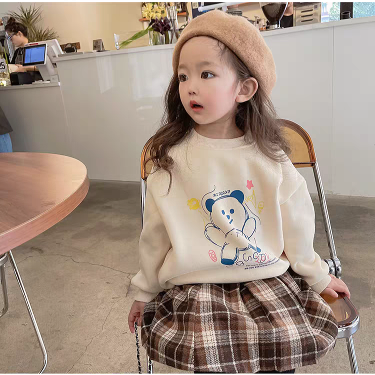 [507S142] - Baju Atasan Sweater Lengan Panjang Fashion Anak Perempuan - Motif Bear Doll