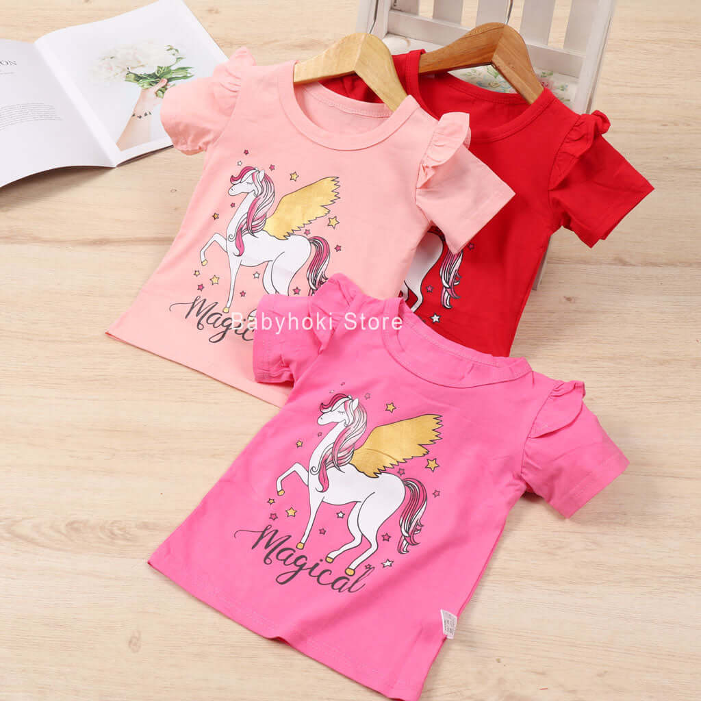 [001282] - Atasan Kaos Anak Perempuan - Motif Unicorn Magical