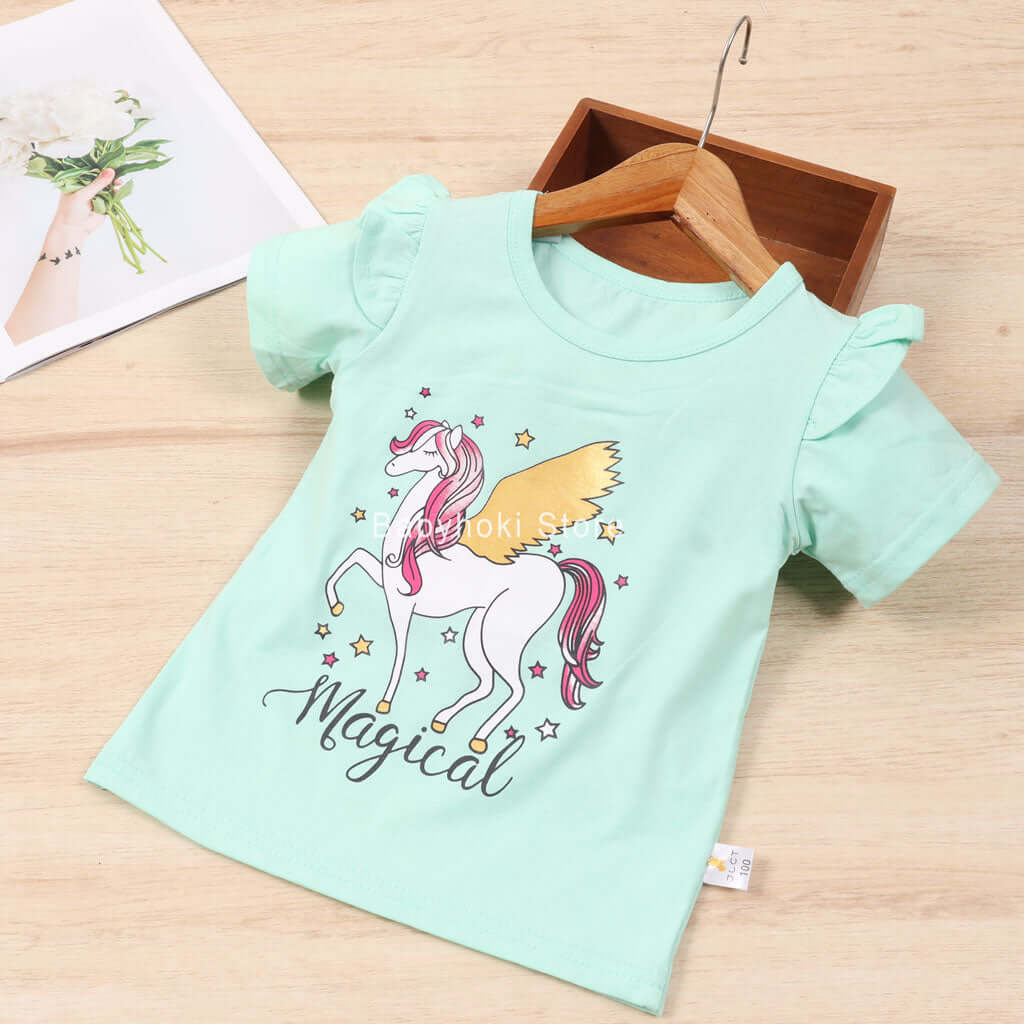 [001282] - Atasan Kaos Anak Perempuan - Motif Unicorn Magical