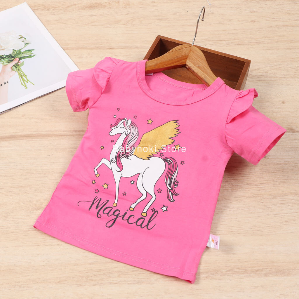 [001282] - Atasan Kaos Anak Perempuan - Motif Unicorn Magical