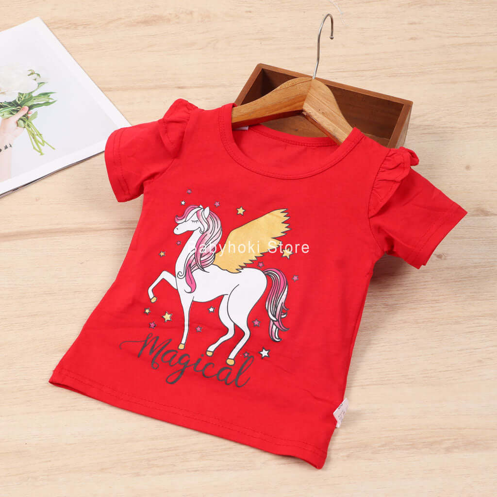 [001282] - Atasan Kaos Anak Perempuan - Motif Unicorn Magical