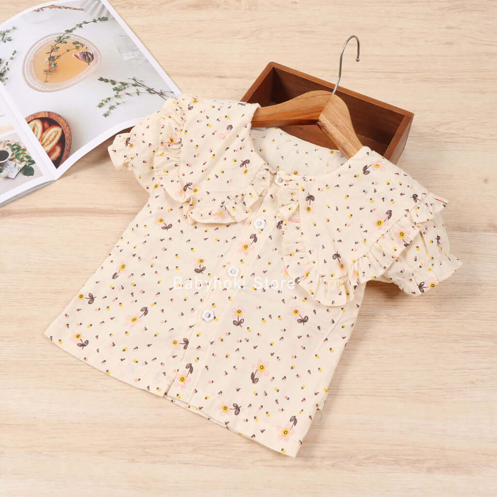 [001306] - Atasan Blouse Anak Perempuan - Motif Flower Collar