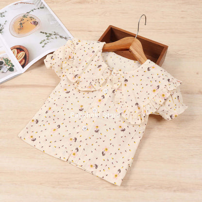 [001306] - Atasan Blouse Anak Perempuan - Motif Flower Collar