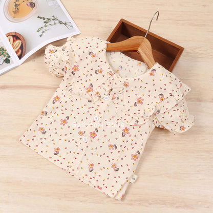 [001306] - Atasan Blouse Anak Perempuan - Motif Flower Collar