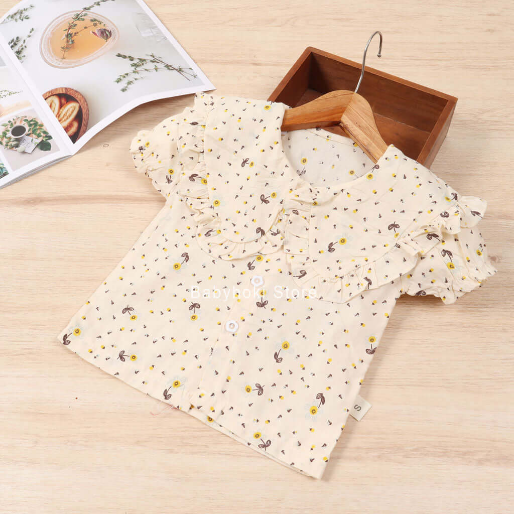 [001306] - Atasan Blouse Anak Perempuan - Motif Flower Collar