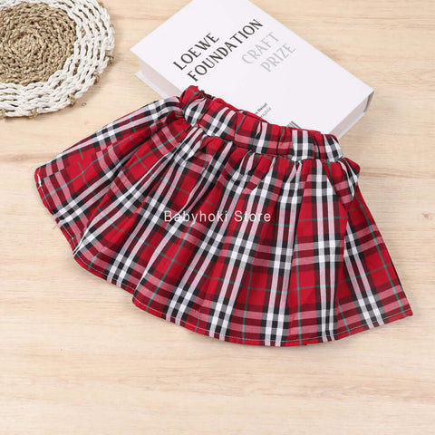 [001275] - Bawahan Rok Pendek Anak Perempuan - Motif Tartan Fashion