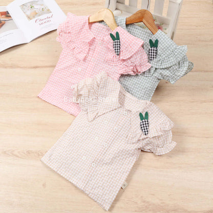 [001305] - Atasan Blouse Anak Perempuan - Motif Carrot Collar