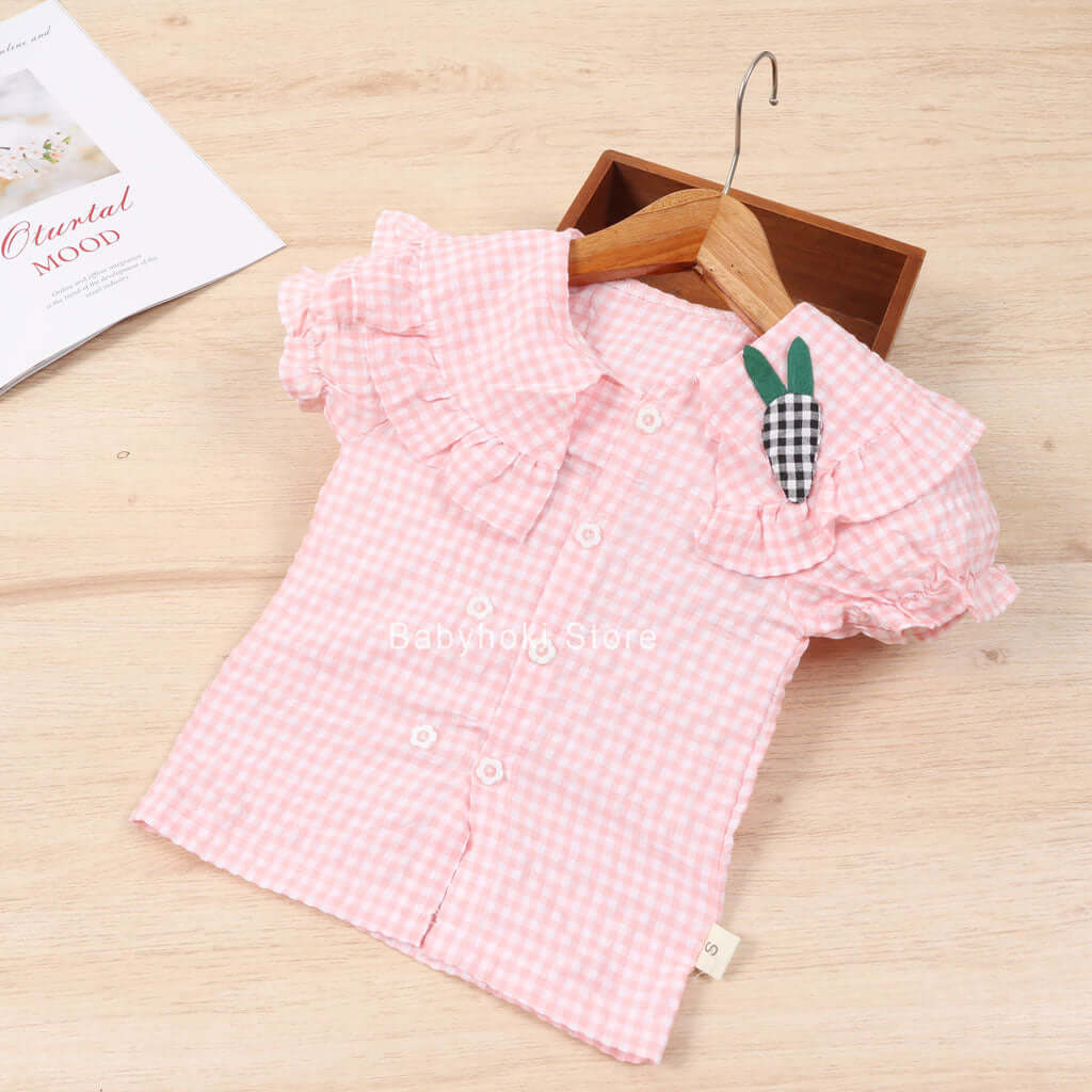 [001305] - Atasan Blouse Anak Perempuan - Motif Carrot Collar