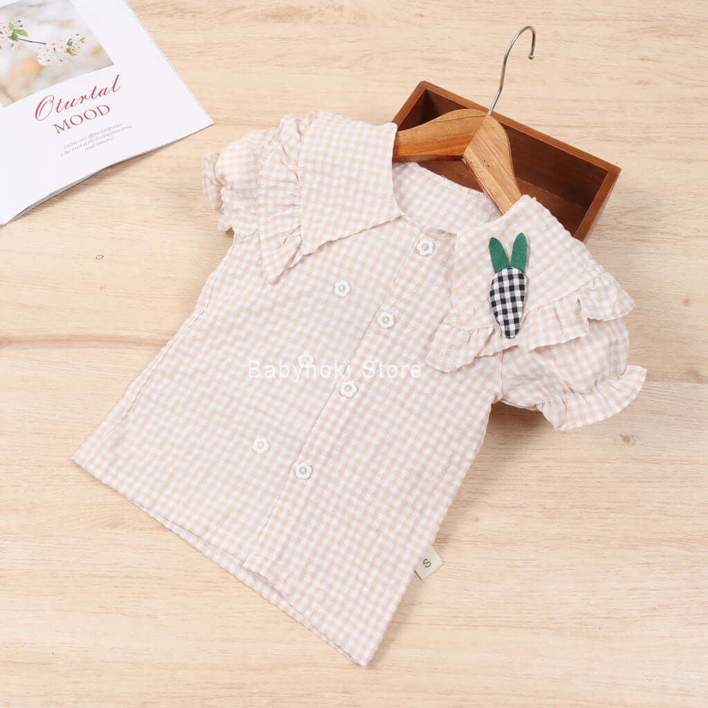 [001305] - Atasan Blouse Anak Perempuan - Motif Carrot Collar