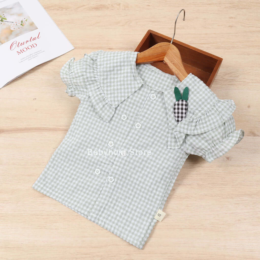 [001305] - Atasan Blouse Anak Perempuan - Motif Carrot Collar