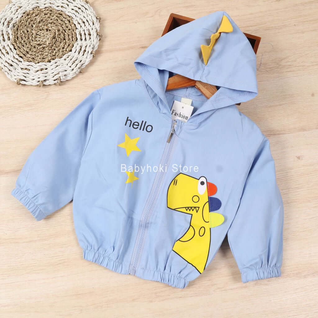 [001290] - Atasan Jaket Hoodie Trendi Anak Cowok - Motif Dino Star 3D