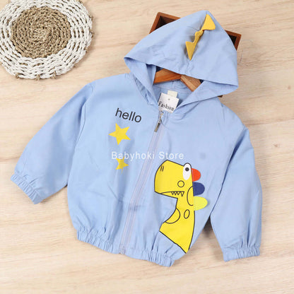 [001290] - Atasan Jaket Hoodie Trendi Anak Cowok - Motif Dino Star 3D