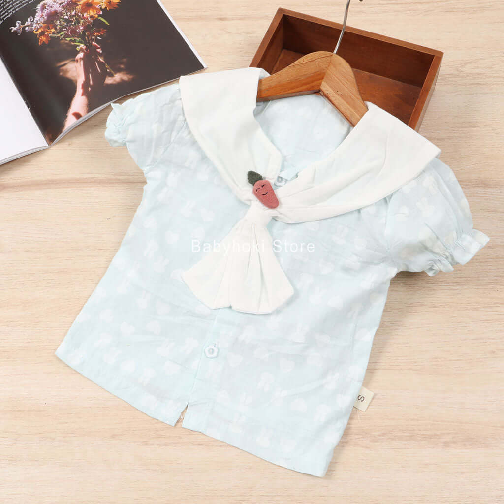 [001300] - Atasan Blouse Anak Perempuan - Motif Carrot Collar