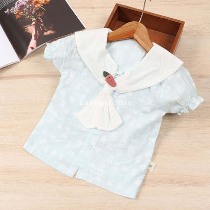 [001300] - Atasan Blouse Anak Perempuan - Motif Carrot Collar
