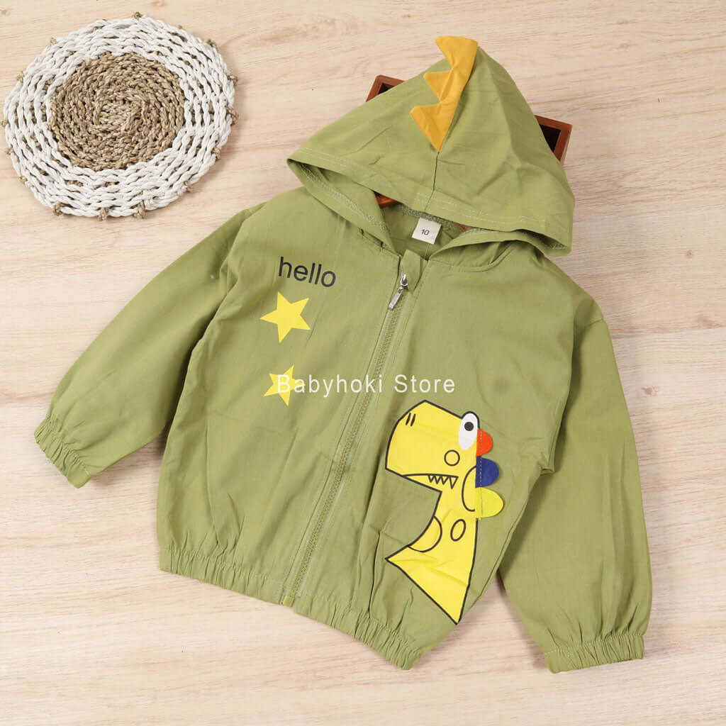 [001290] - Atasan Jaket Hoodie Trendi Anak Cowok - Motif Dino Star 3D