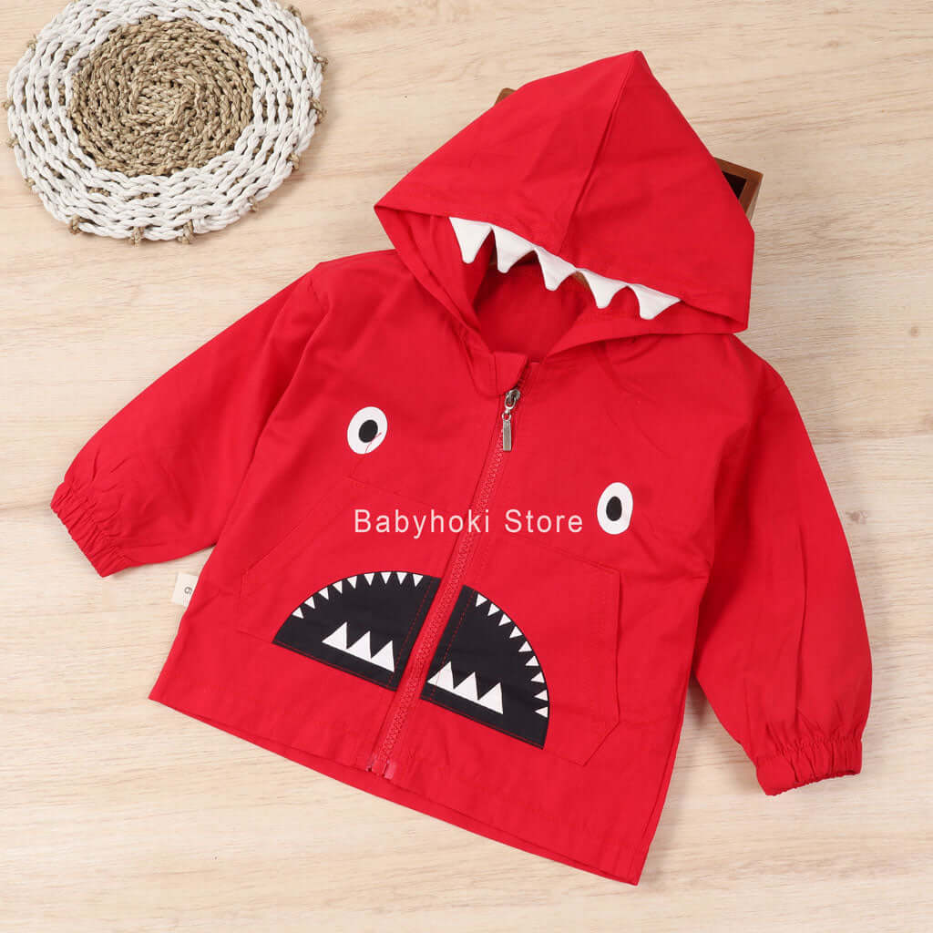 [001293] - Atasan Jaket Hoodie Trendi Anak Cowok Import - Motif Shark Monster 3D