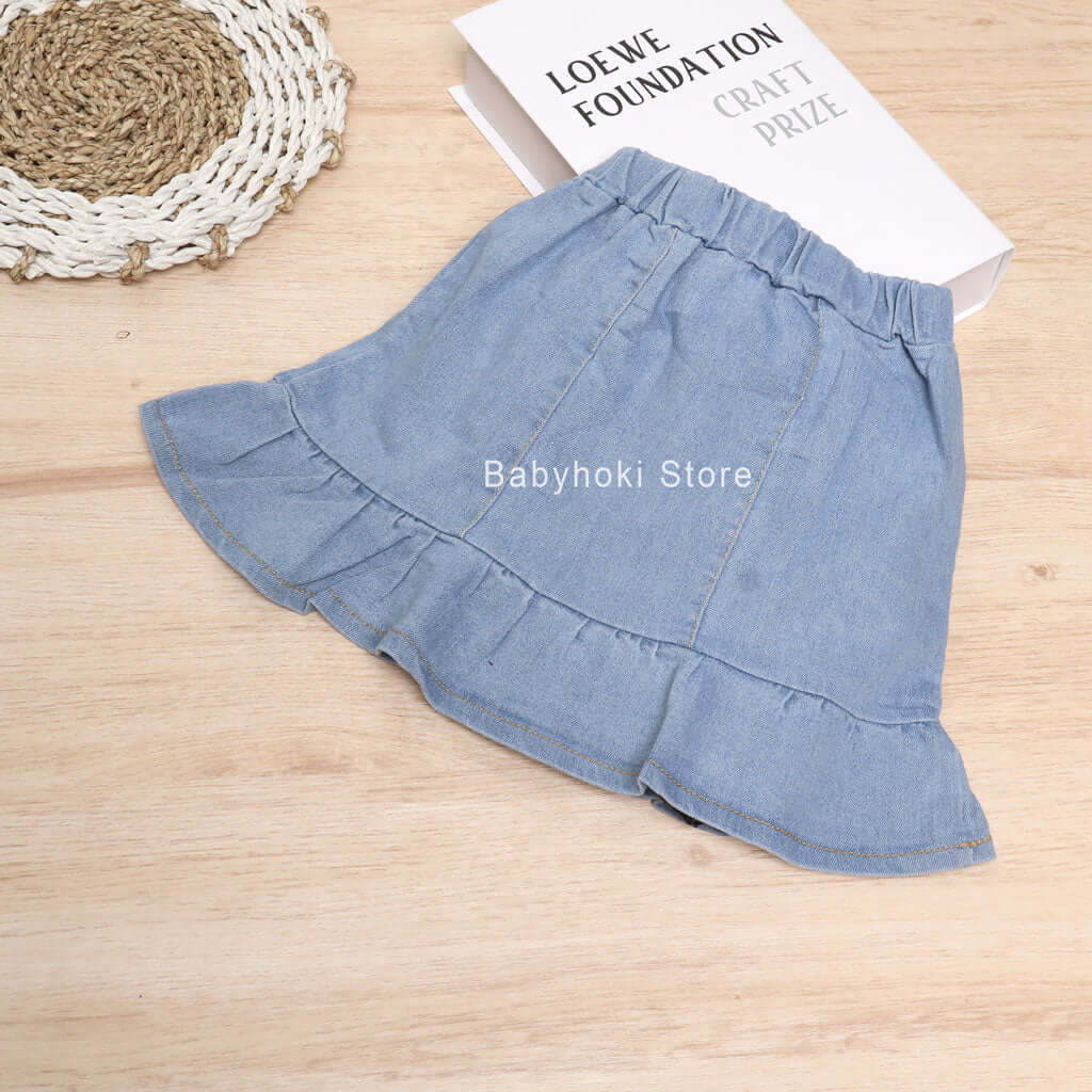 [001313] - Bawahan Rok Pendek Anak Perempuan Import - Motif Tassel Jeans