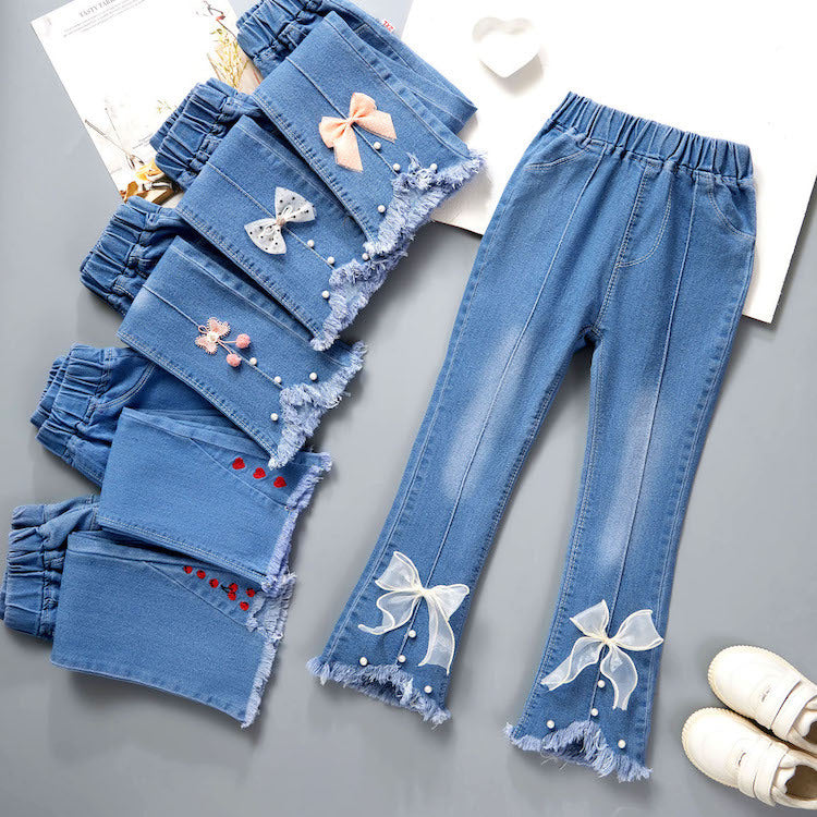 [001428] - BABYHOKI STORE Celana Panjang Jeans Cutbray Anak Perempuan Denim Pendek Anak Cewek