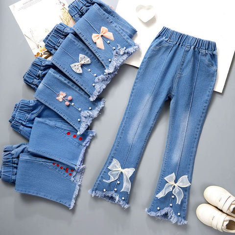 [001428] - BABYHOKI STORE Celana Panjang Jeans Cutbray Anak Perempuan Denim Pendek Anak Cewek