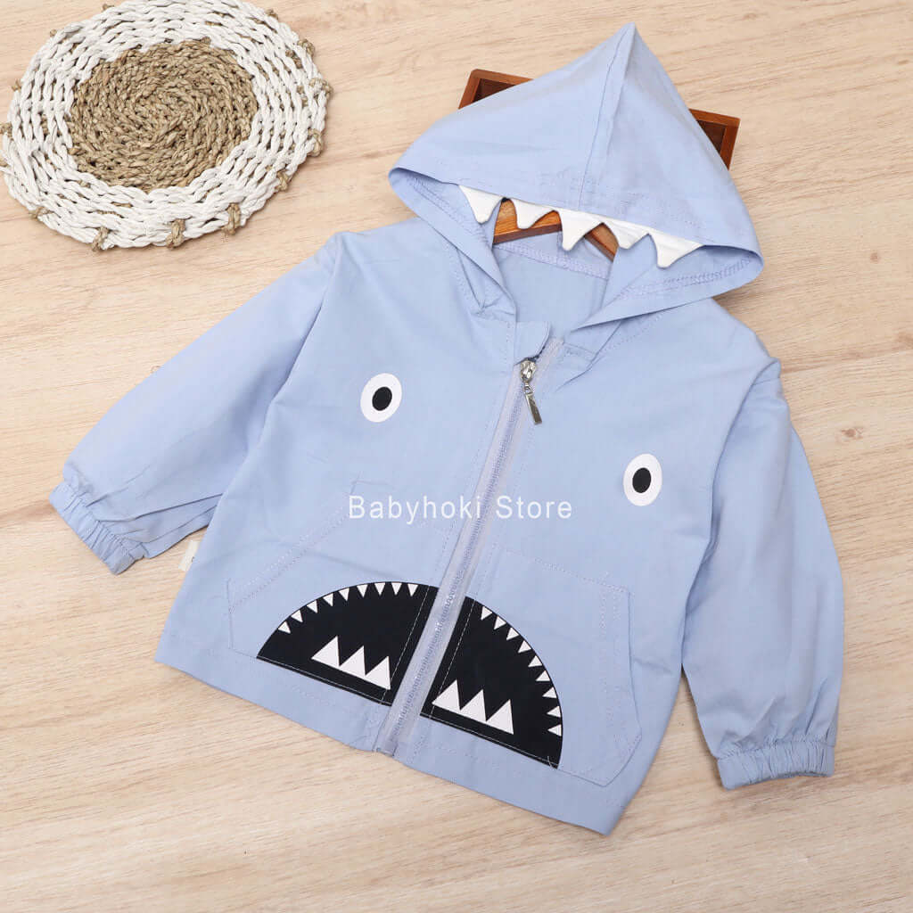 [001293] - Atasan Jaket Hoodie Trendi Anak Cowok - Motif Shark Monster 3D