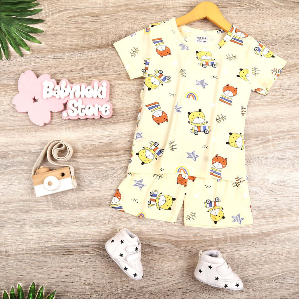 [0011018] - Baju Setelan Santai Anak - Motif Driver Animal