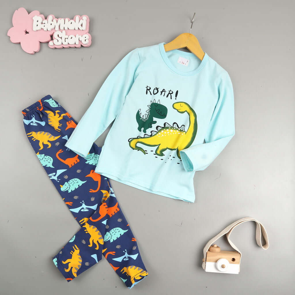 [001139] - Baju Piyama Anak / Baju Tidur Anak - Motif Dino Roar