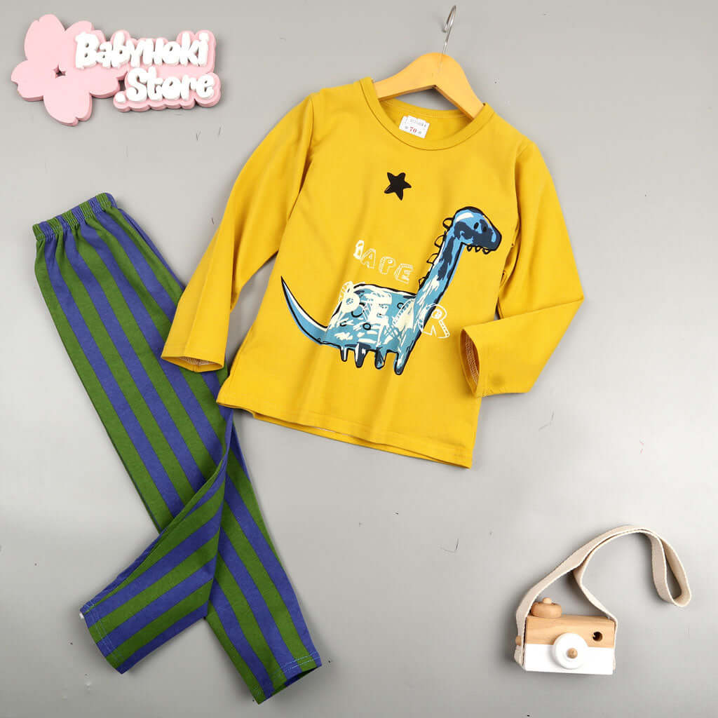 [001140] - Baju Piyama Anak / Baju Tidur Anak - Motif Big Dino