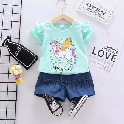 [001149] - Setelan Anak / Baju Setelan Anak Perempuan - Motif Unicorn Magical