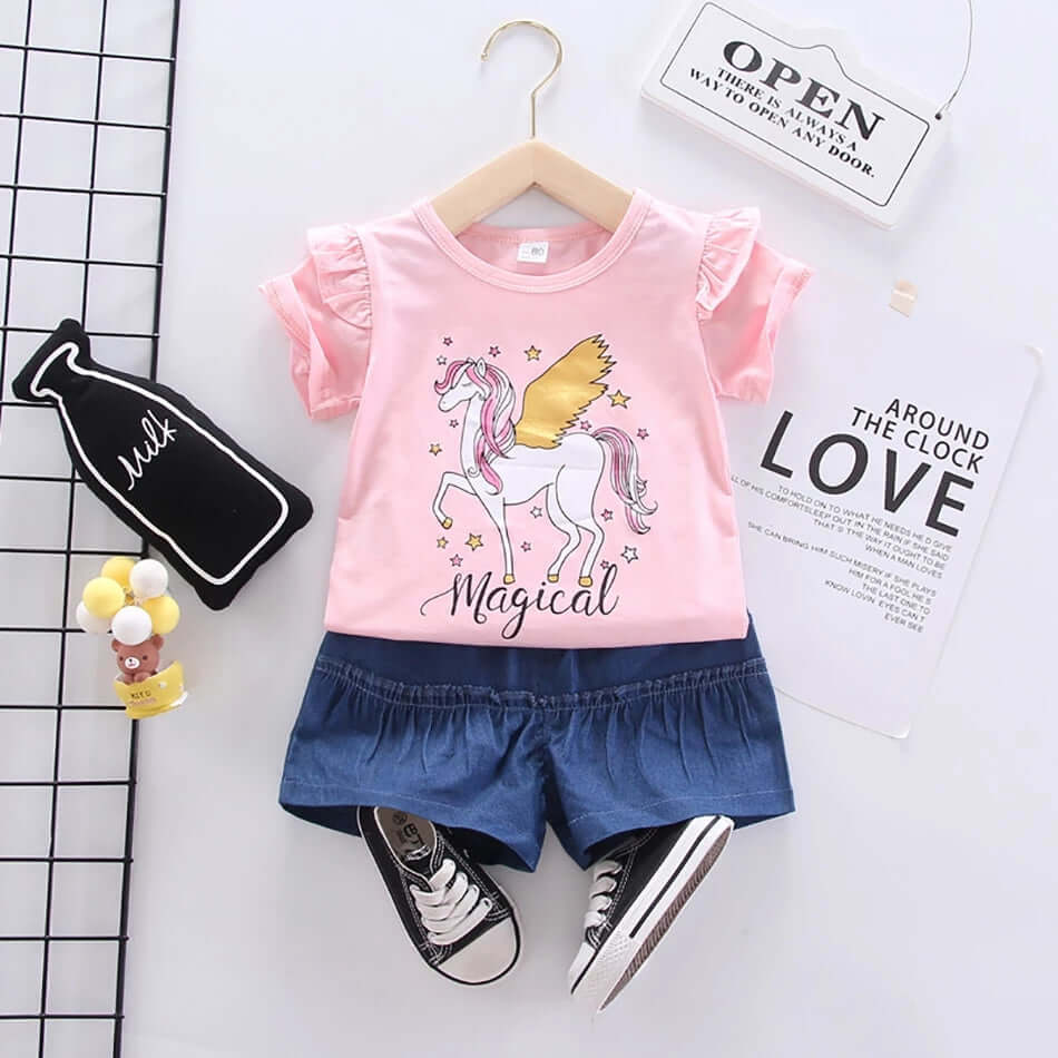 [001149] - Setelan Anak / Baju Setelan Anak Perempuan - Motif Unicorn Magical