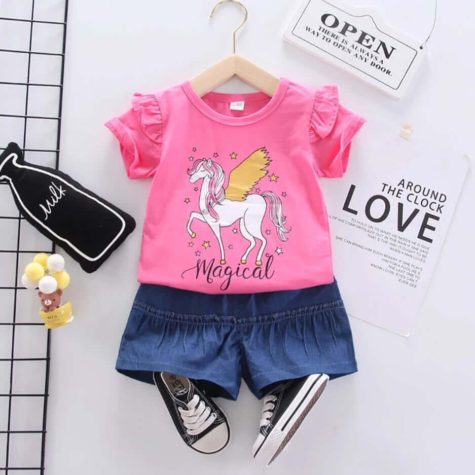 [001149] - Setelan Anak / Baju Setelan Anak Perempuan - Motif Unicorn Magical