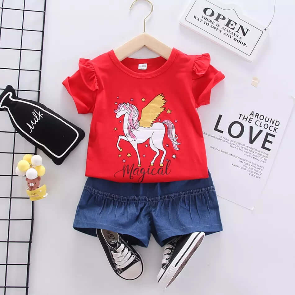 [001149] - Setelan Anak / Baju Setelan Anak Perempuan - Motif Unicorn Magical