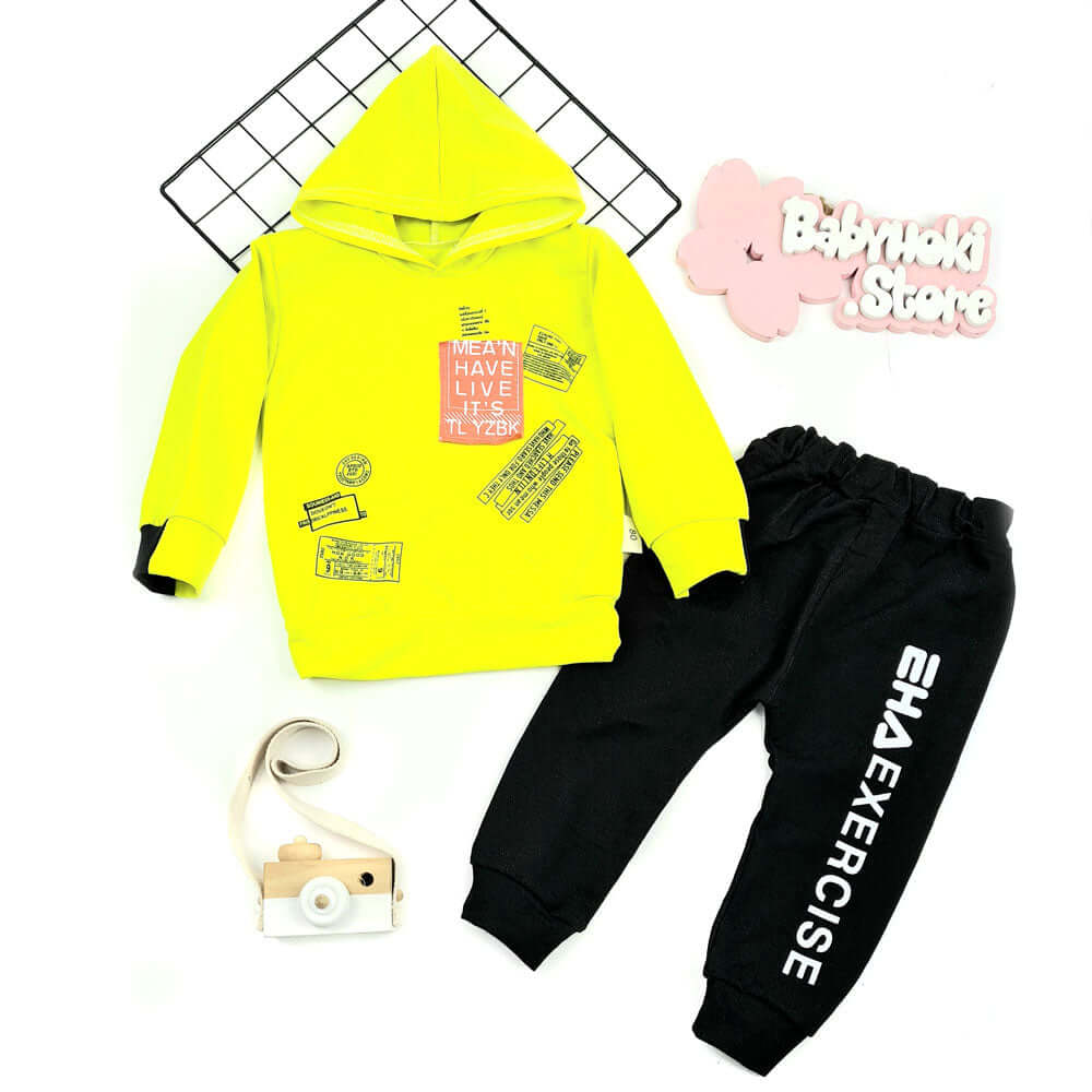 [001152] - Fashion Setelan Sweater Hoodie Anak - Motif Alphabet Exercis