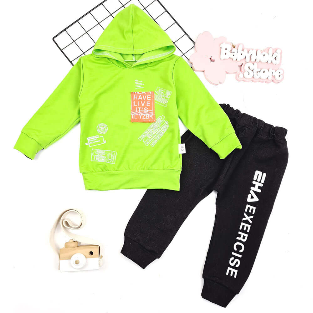 [001152] - Fashion Setelan Sweater Hoodie Anak - Motif Alphabet Exercis