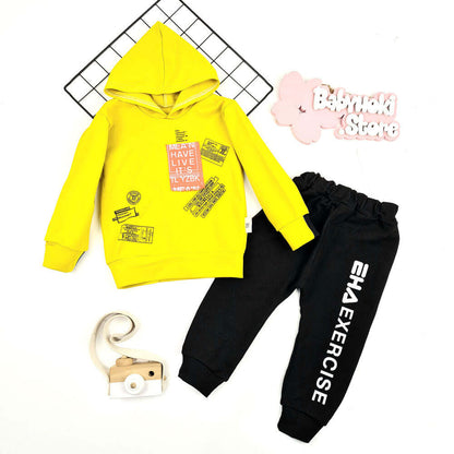 [001152] - Fashion Setelan Sweater Hoodie Anak - Motif Alphabet Exercis
