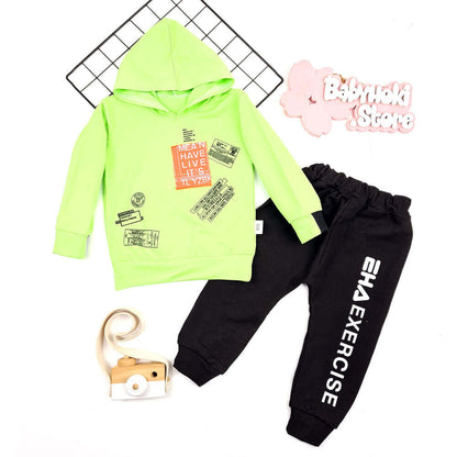 [001152] - Fashion Setelan Sweater Hoodie Anak - Motif Alphabet Exercis