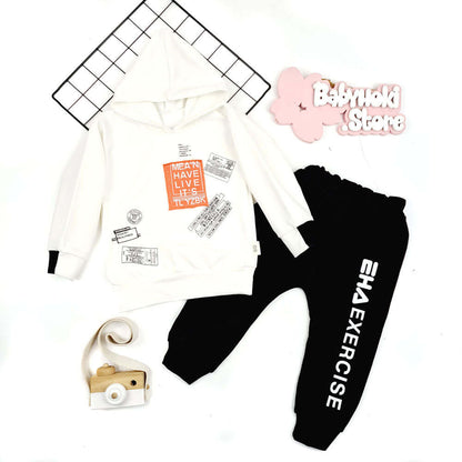 [001152] - Fashion Setelan Sweater Hoodie Anak - Motif Alphabet Exercis
