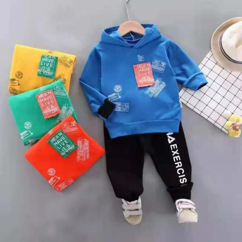 [001152] - Fashion Setelan Sweater Hoodie Anak - Motif Alphabet Exercis