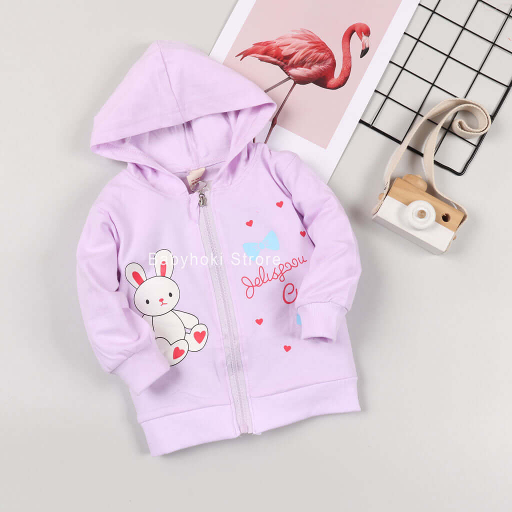 [001168] - Atasan Jaket Hoodie Anak - Motif Cute Doll