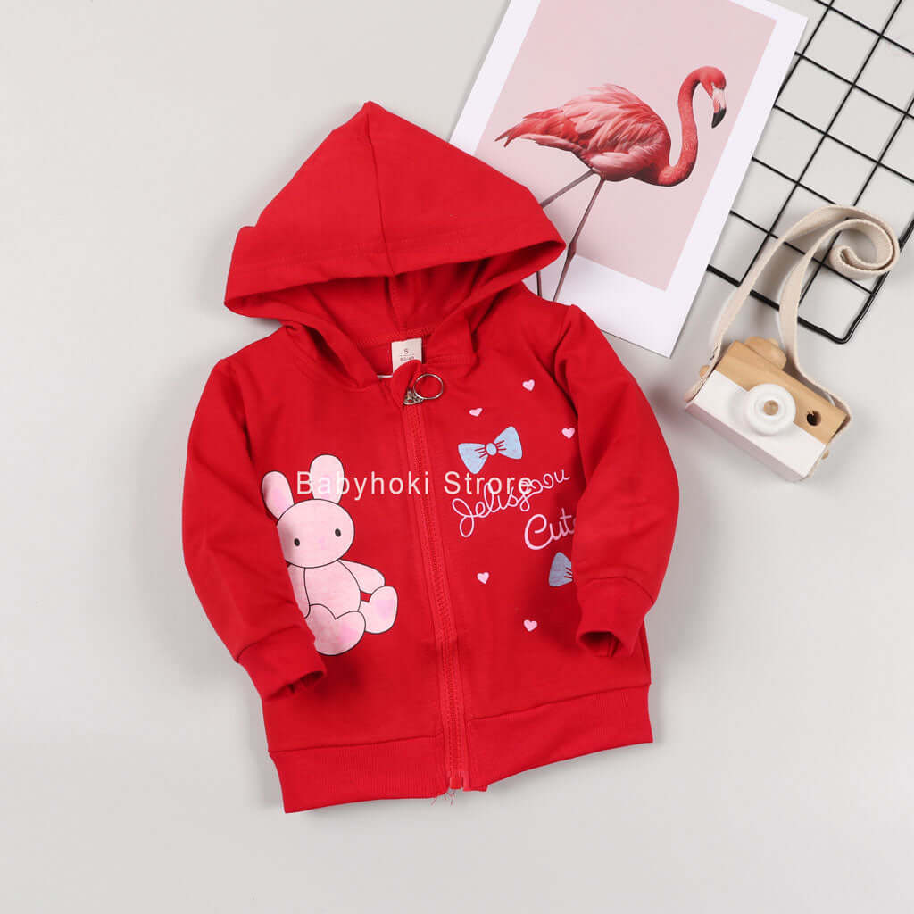 [001168] - Atasan Jaket Hoodie Anak - Motif Cute Doll