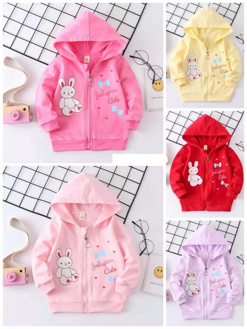 [001168] - Atasan Jaket Hoodie Anak - Motif Cute Doll